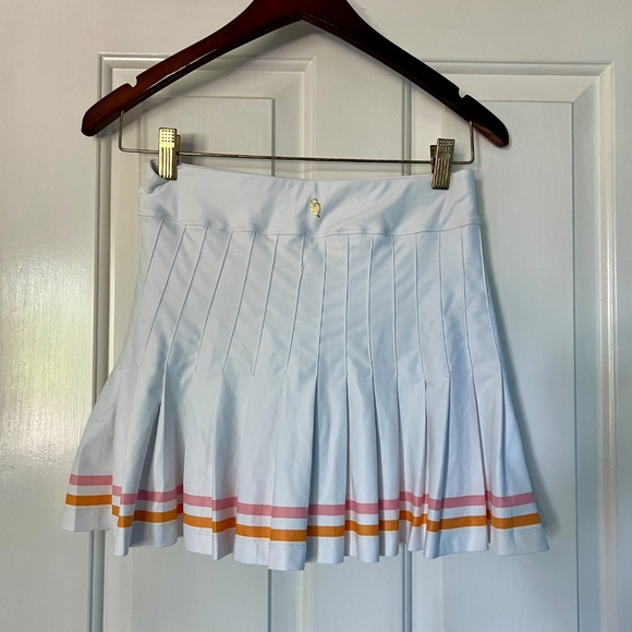 EUC Smith & Quinn pleated women's tennis skirt white pink orange - Picture 2 of 10